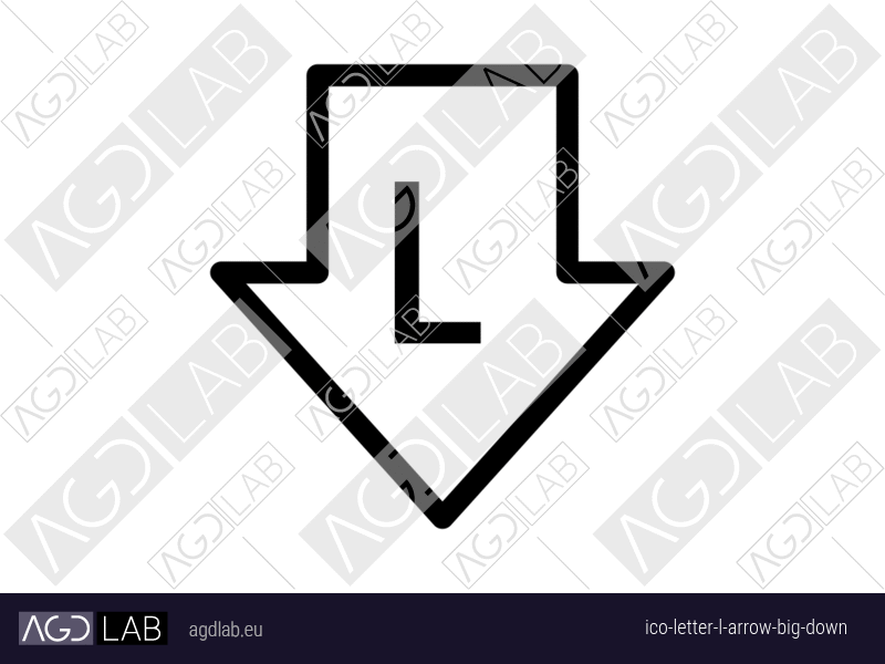Letter L arrow big down icon