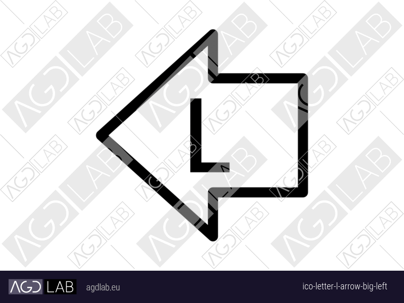Letter L arrow big left icon