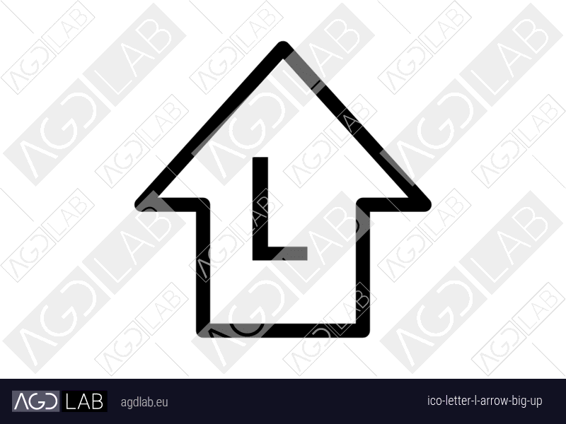 Letter L arrow big up icon