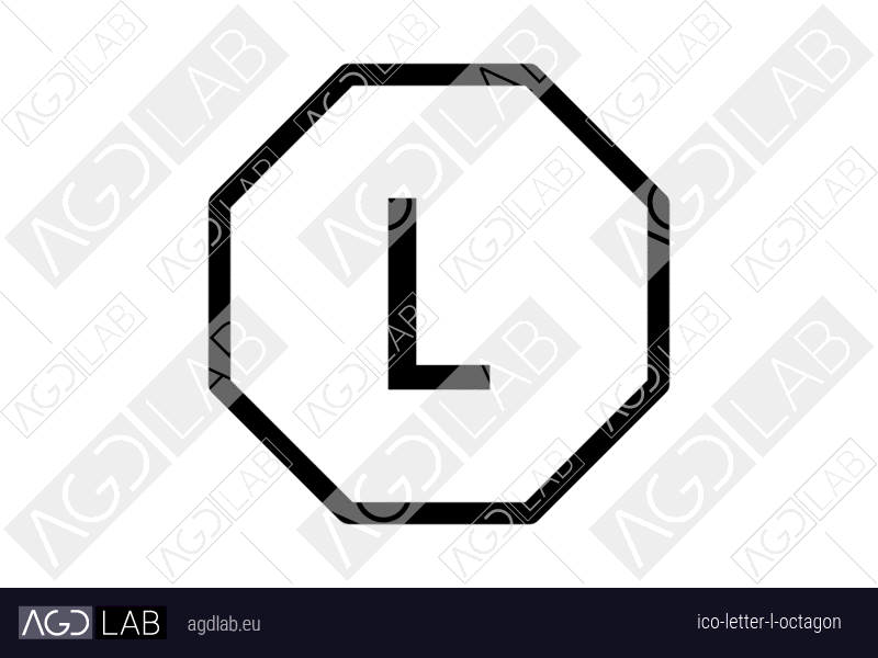 Letter L octagon icon