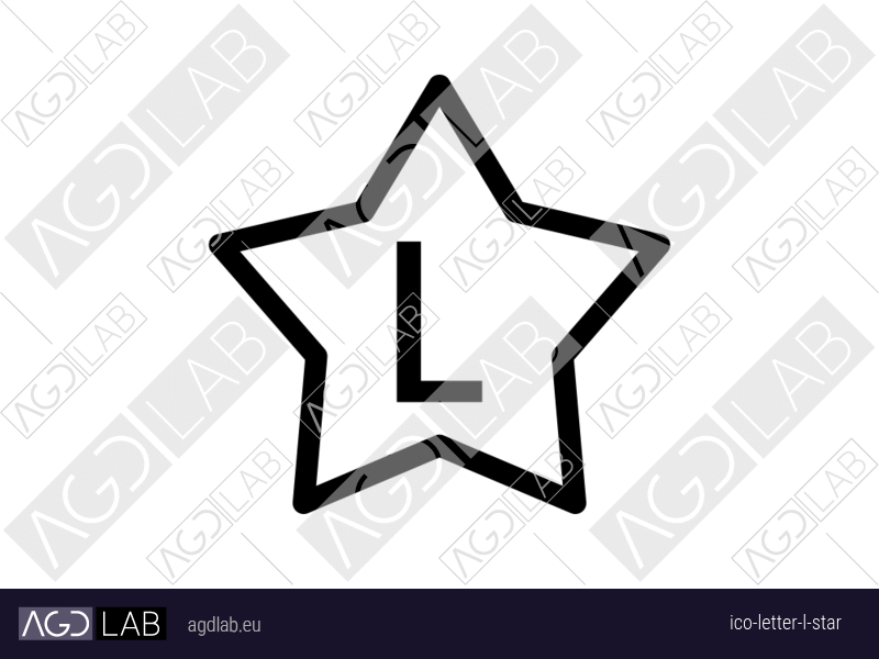 Letter L star icon