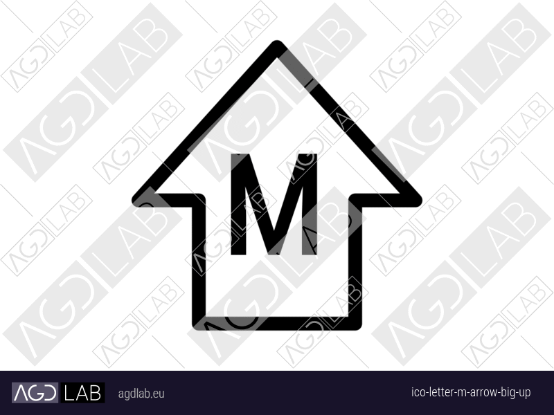 Letter M arrow big up icon