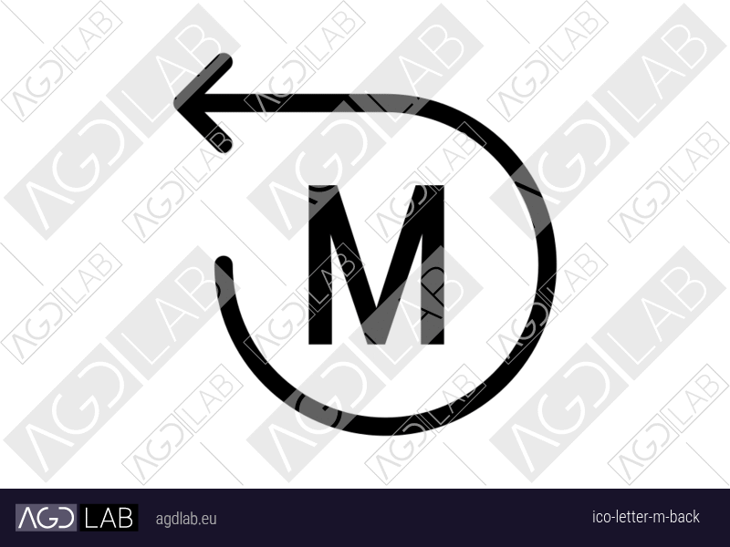 Letter M back icon