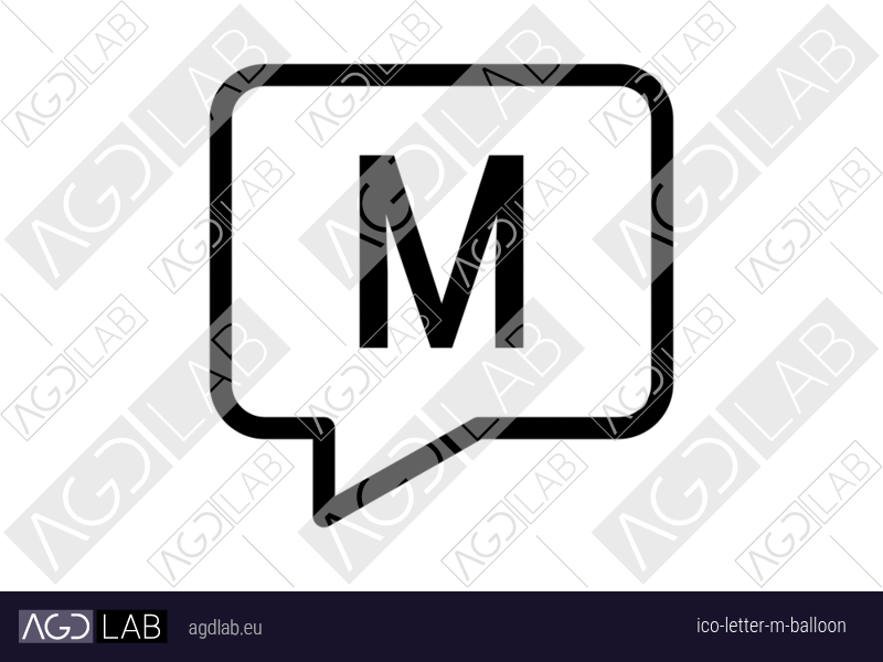 Letter M balloon icon