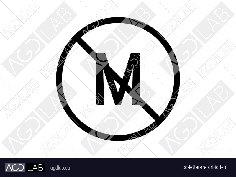 Letter M forbidden icon