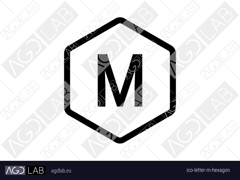 Letter M hexagon icon