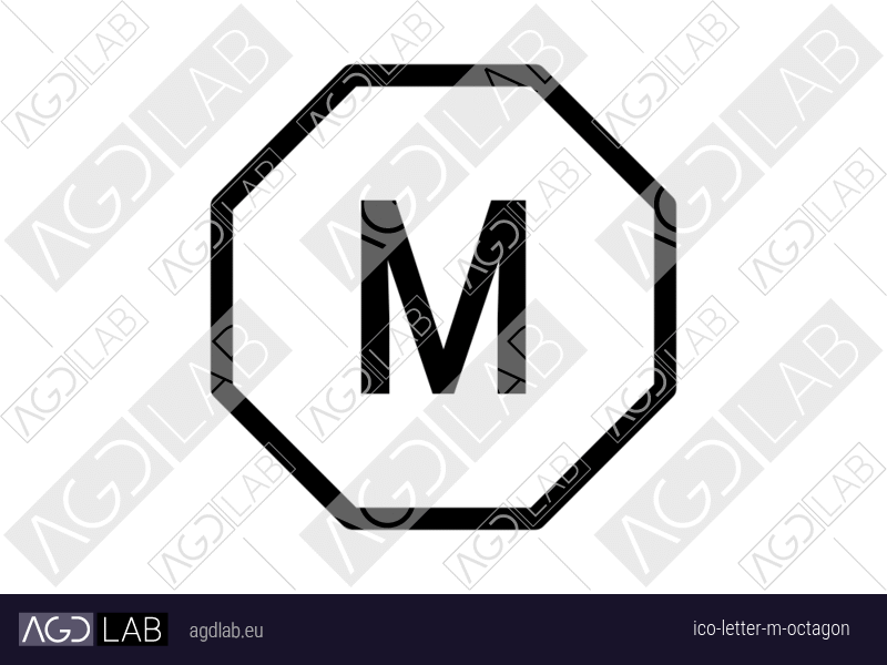 Letter M octagon icon