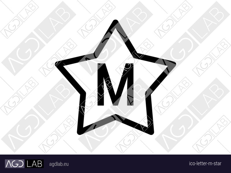 Letter M star icon