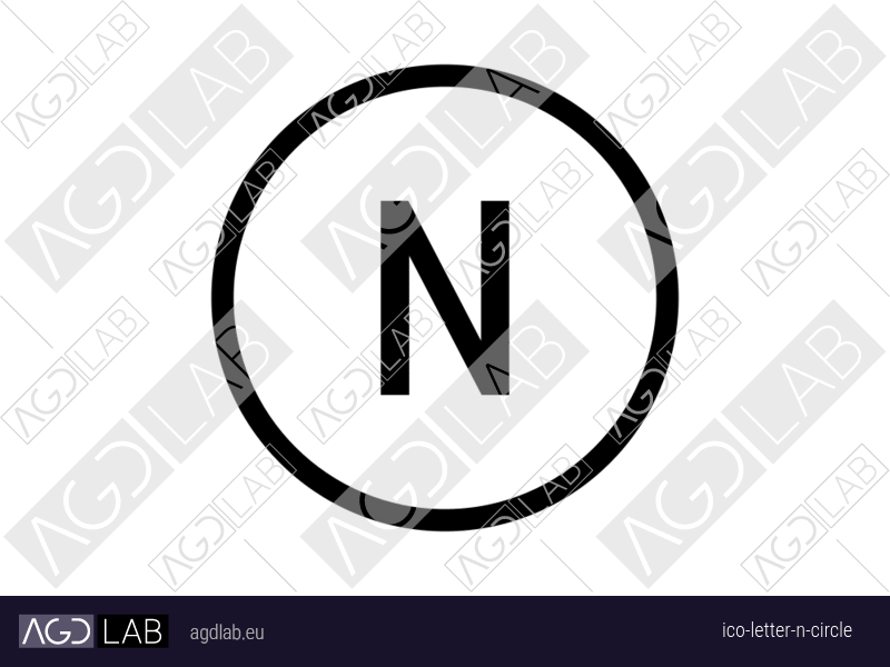 Letter N circle icon