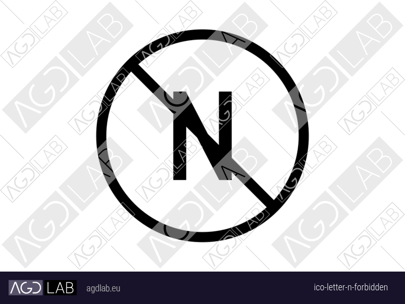 Letter N forbidden icon