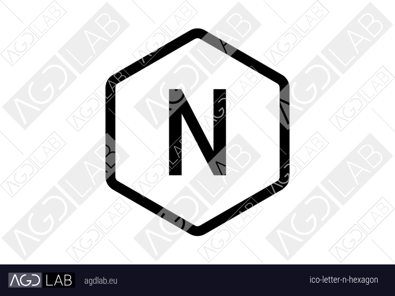 Letter N hexagon icon