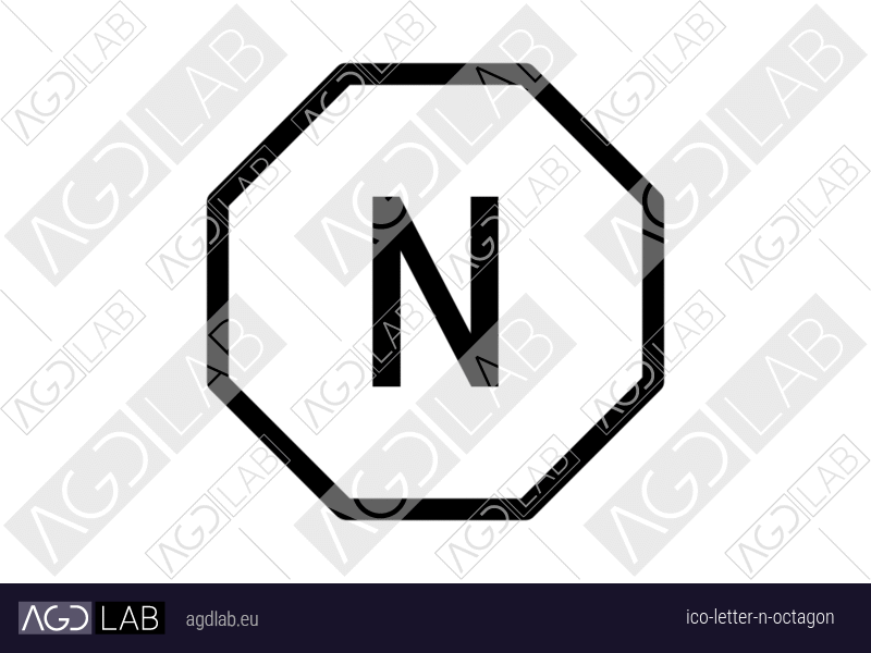Letter N octagon icon