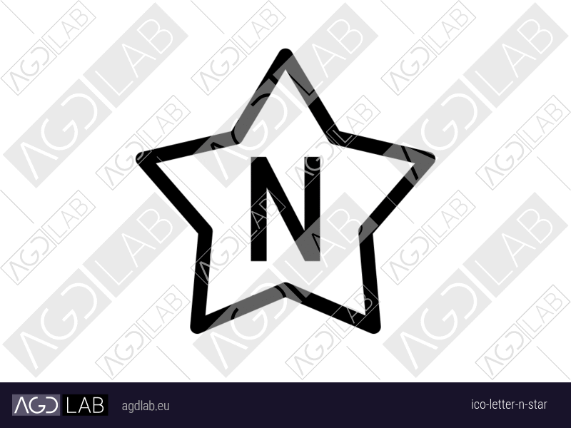Letter N star icon