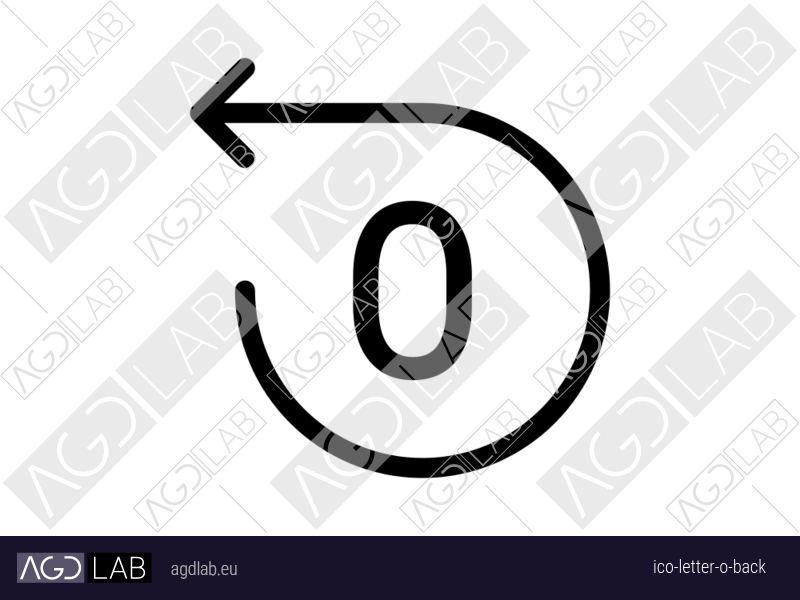 Letter O back icon