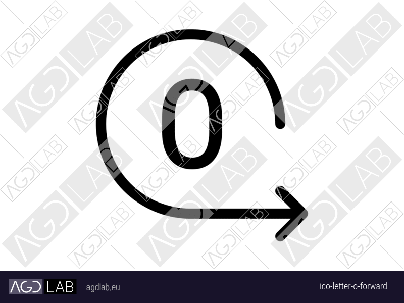 Letter O forward icon