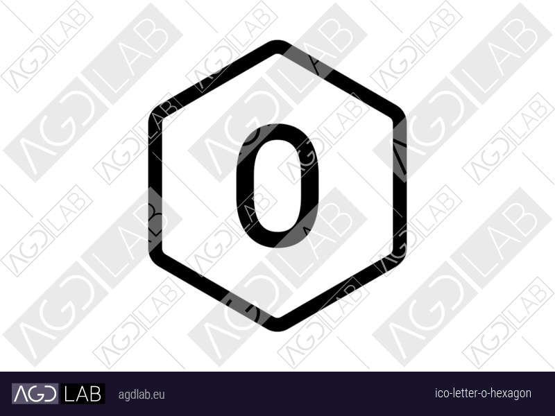 Letter O hexagon icon