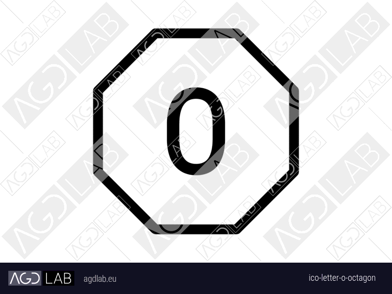 Letter O octagon icon
