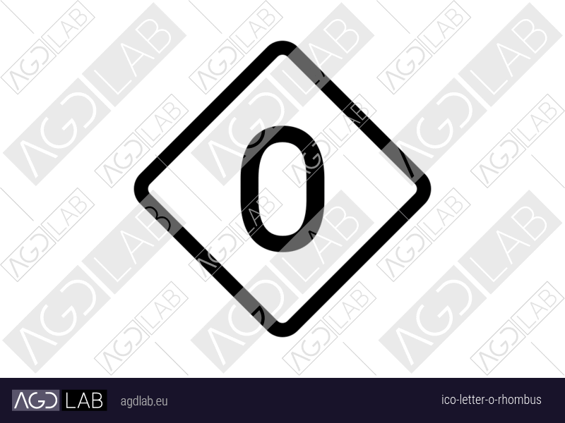 Letter O rhombus icon