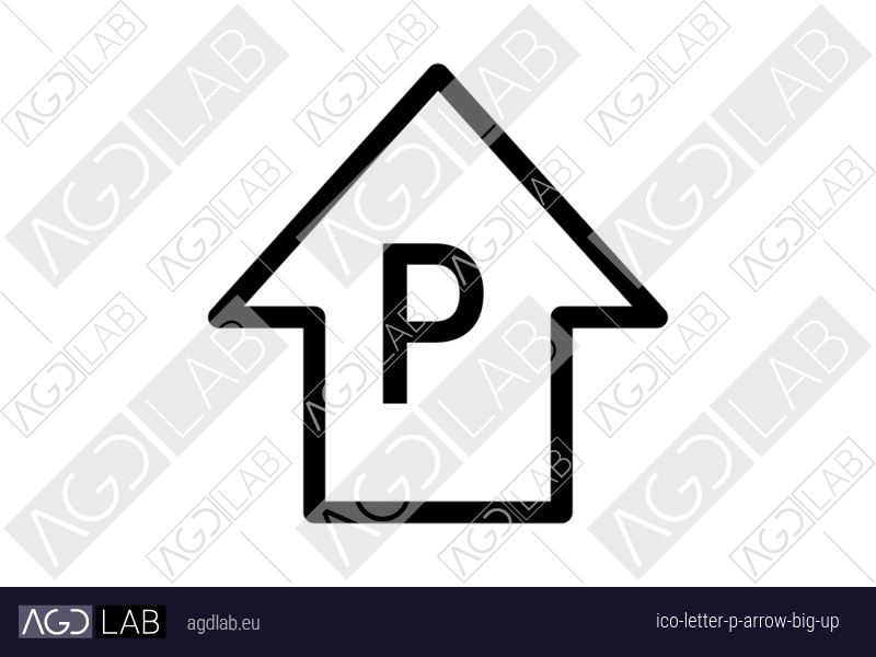 Letter P arrow big up icon