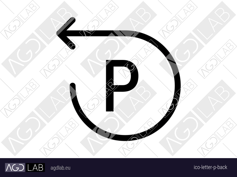 Letter P back icon