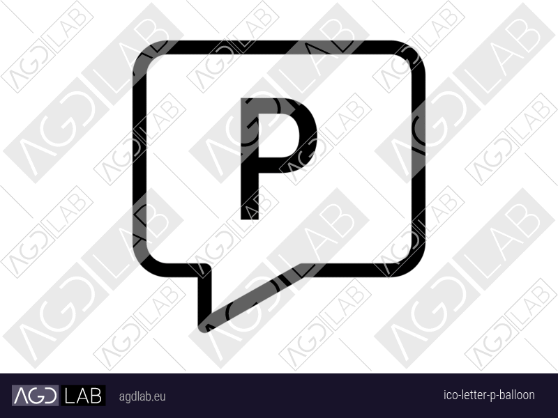 Letter P balloon icon