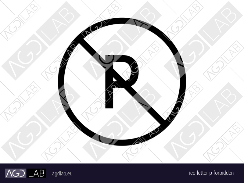 Letter P forbidden icon