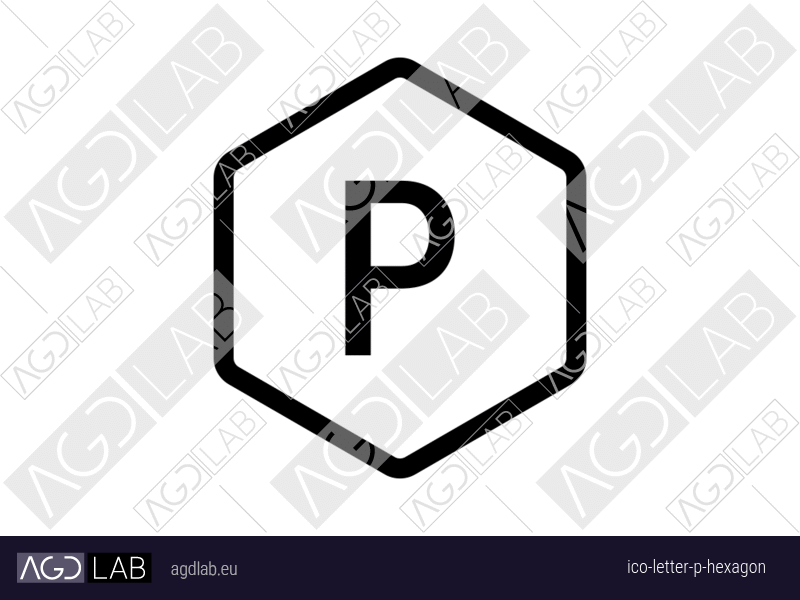 Letter P hexagon icon