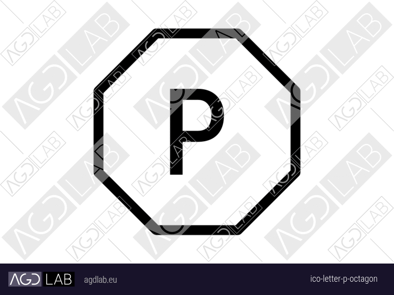 Letter P octagon icon