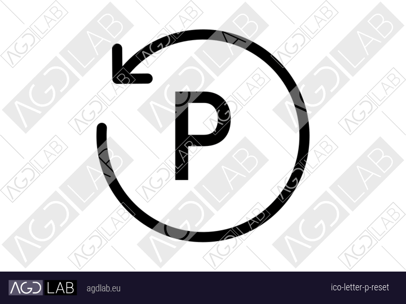 Letter P reset icon