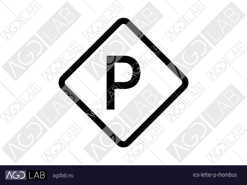 Letter P rhombus icon