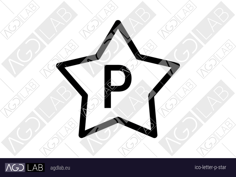 Letter P star icon