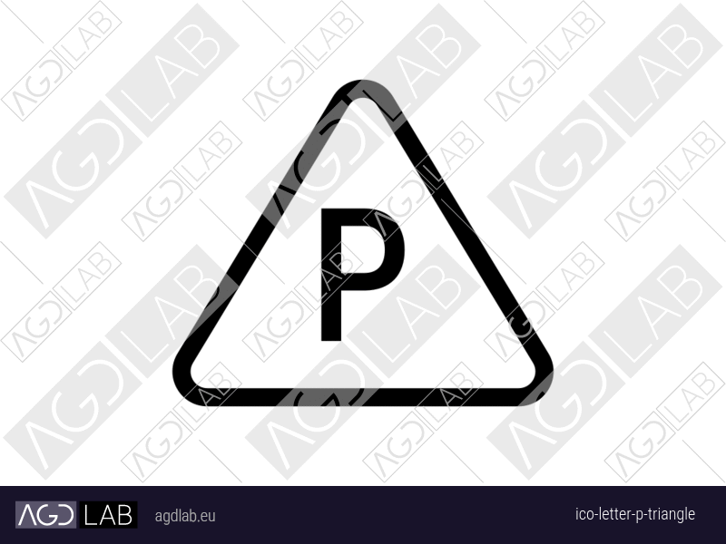 Letter P triangle icon