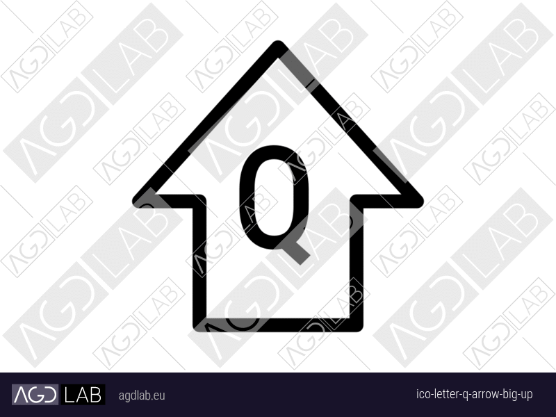 Letter Q arrow big up icon