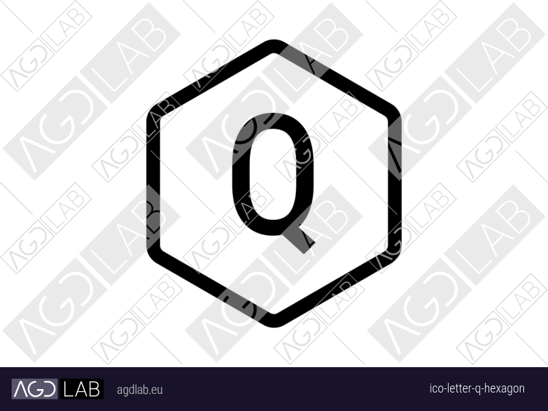 Letter Q hexagon icon