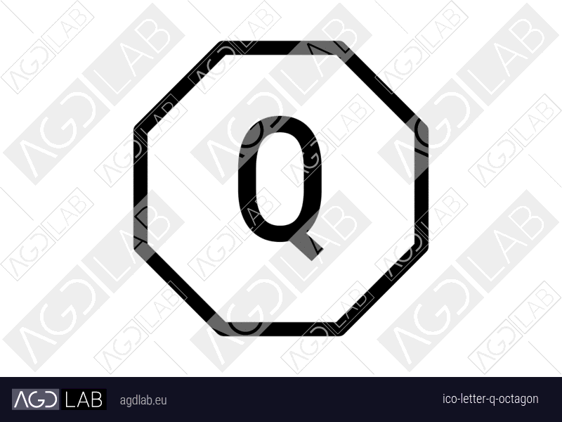 Letter Q octagon icon