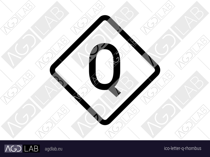 Letter Q rhombus icon