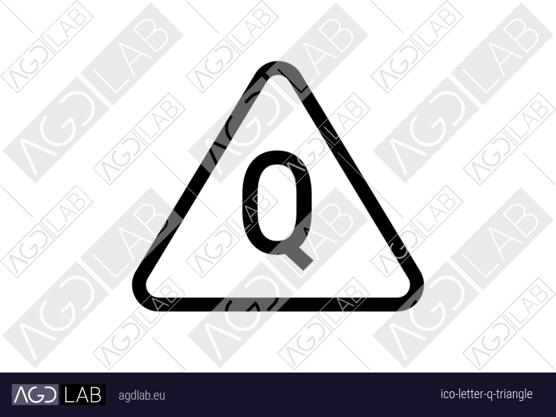 Letter Q triangle icon