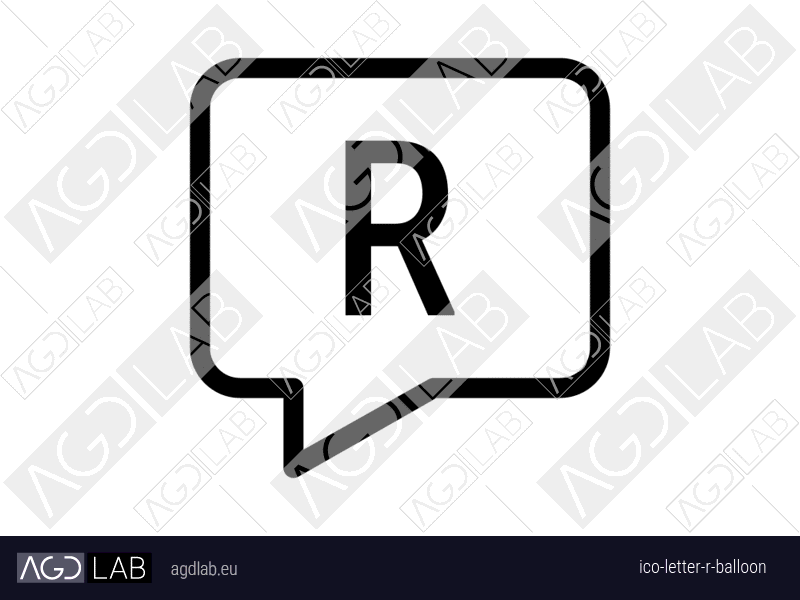 Letter R balloon icon