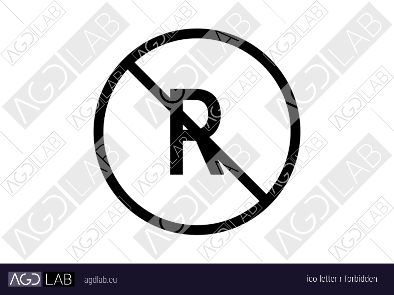 Letter R forbidden icon