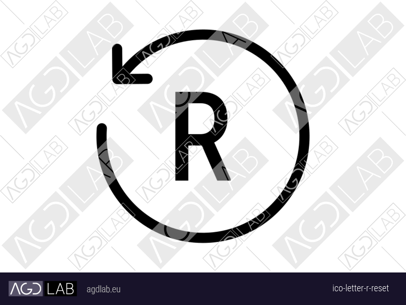 Letter R reset icon