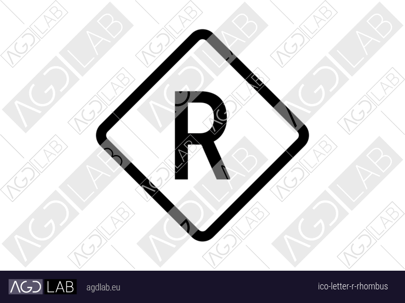 Letter R rhombus icon