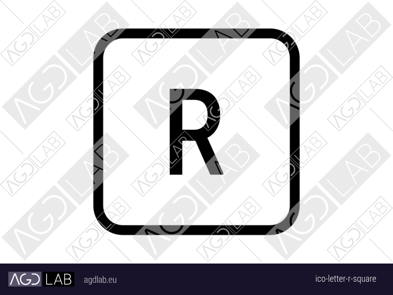 Letter R square icon