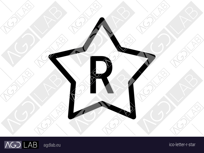 Letter R star icon
