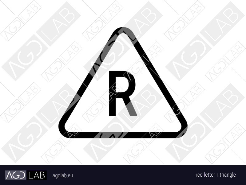Letter R triangle icon