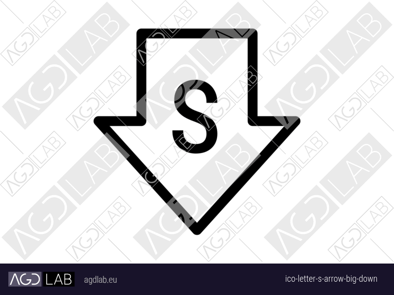 Letter S arrow big down icon