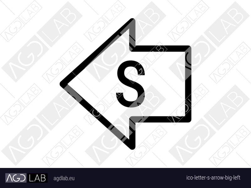 Letter S arrow big left icon