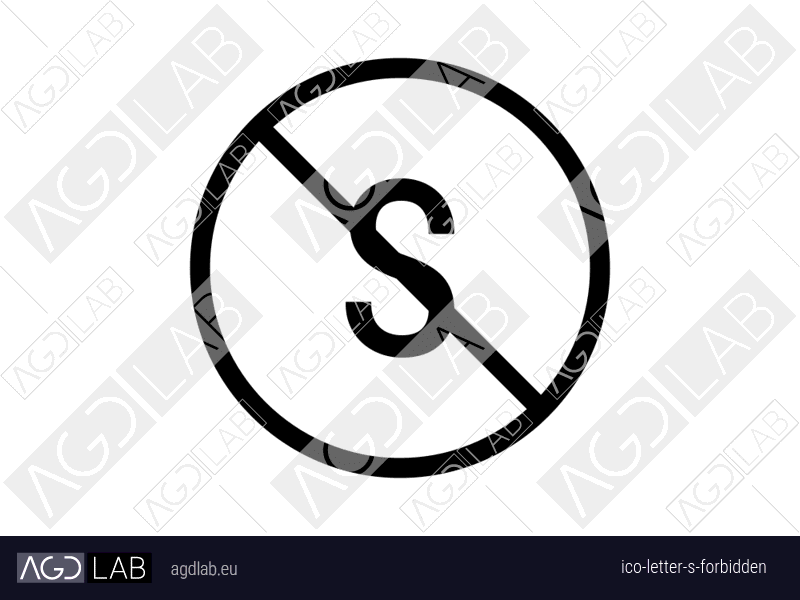 Letter S forbidden icon
