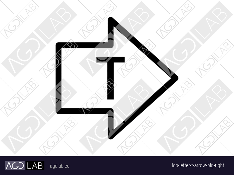 Letter T arrow big right icon