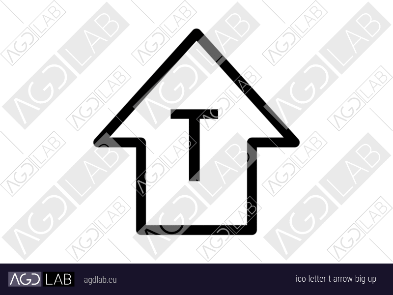 Letter T arrow big up icon