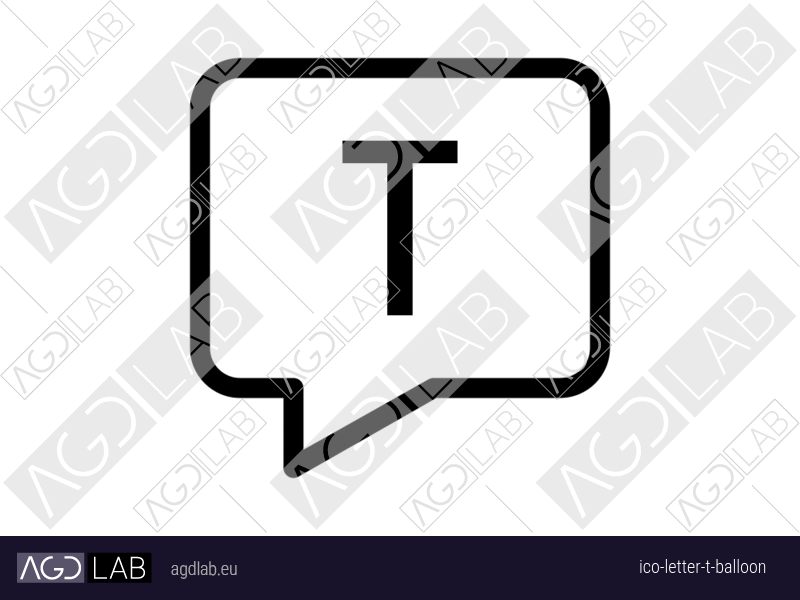 Letter T balloon icon